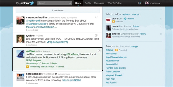 图1-7 社交网络信息流广告